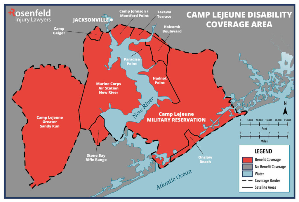 camp lejeune disability coverage area map